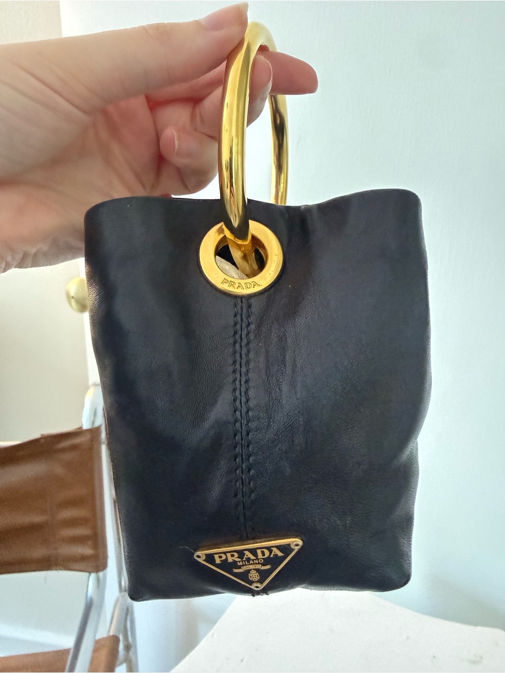 Prada Black Mini Handle Bag with Gold Hardware - Picture 5 of 8